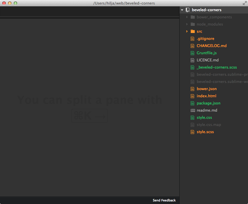 GitHub Atom editor with the dark theme on