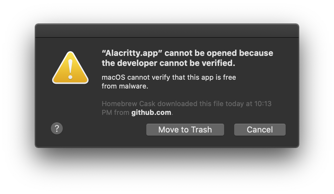 Mac OS error message