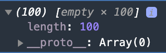 Empty array with a length of 100